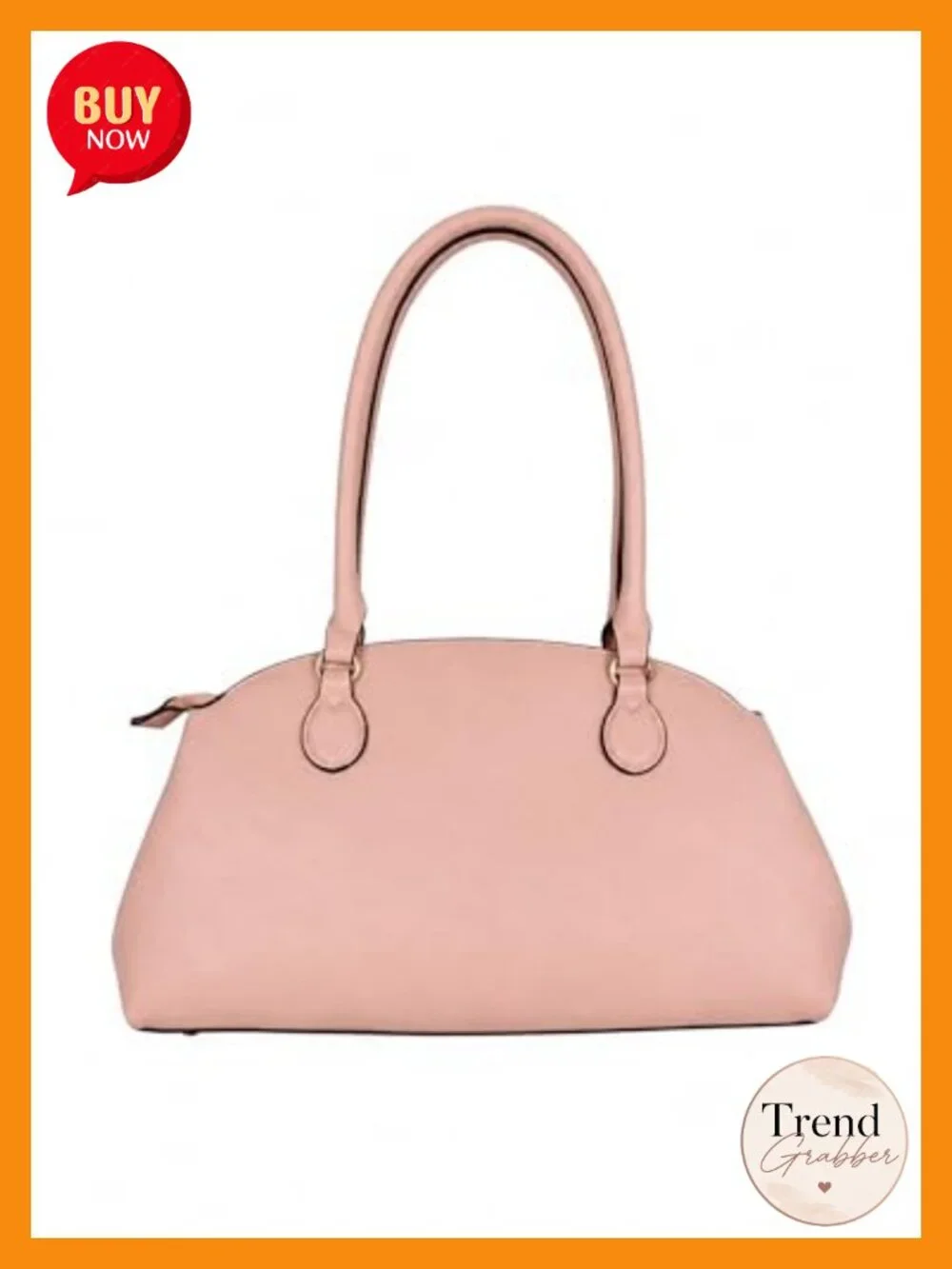 Structured Satchel with Gold-Tone Chain Accent & Top Handles